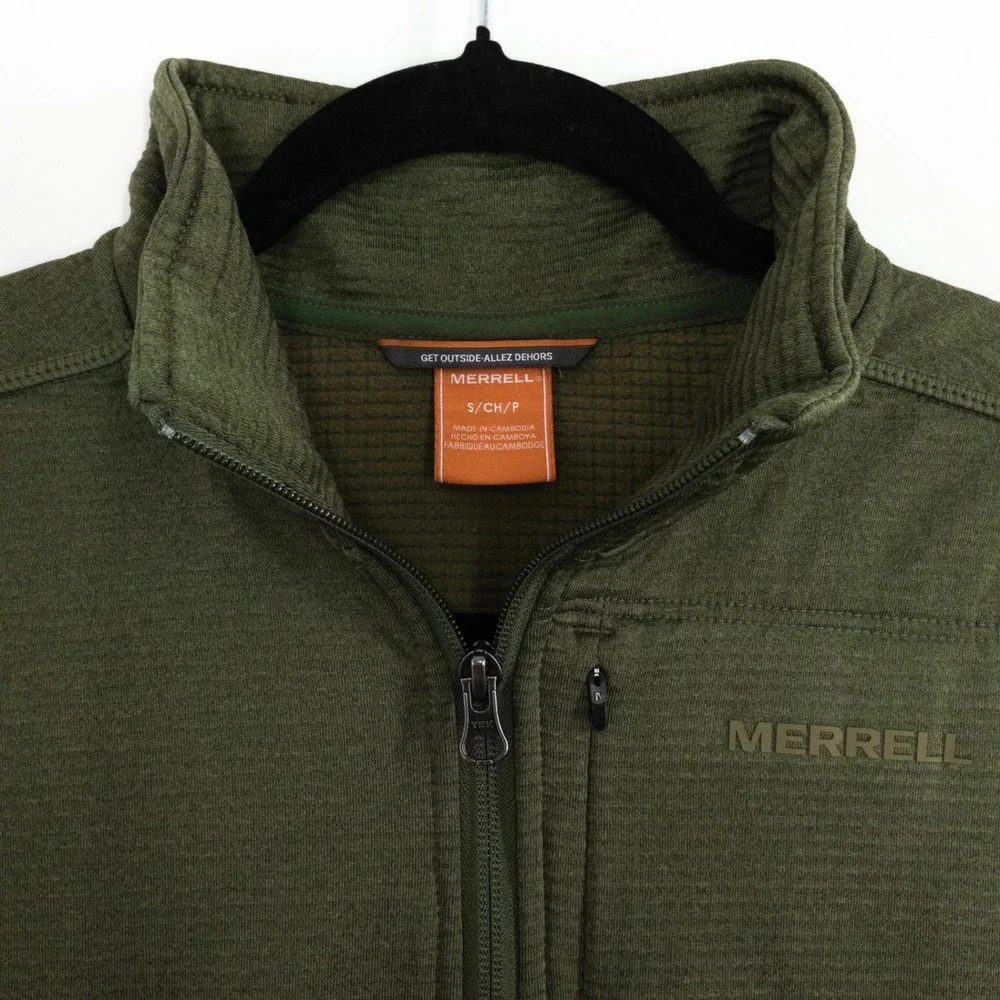 Merrell Quarter Zip Pullover Men's Small Olive Performance‎ Stretch Hiking NWOT